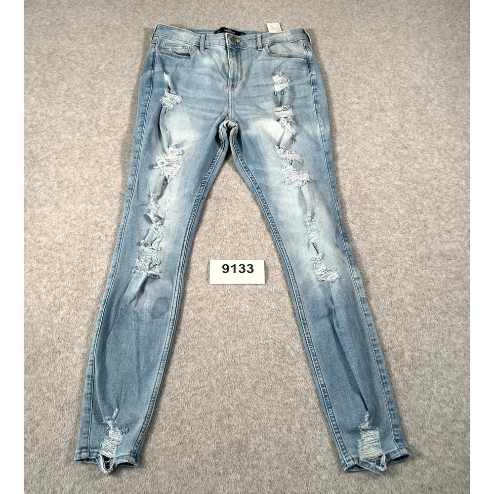 Hollister Curvy High Rise Super Skinny Jeans Womens 13 Blue Denim Cotton Stretch
